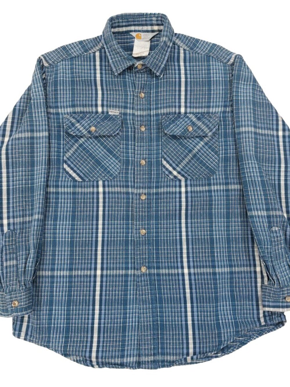 Vintage 90s Carhartt Heavyweight Flannel Shirt Large, Button Up, Rugged Outdoor
